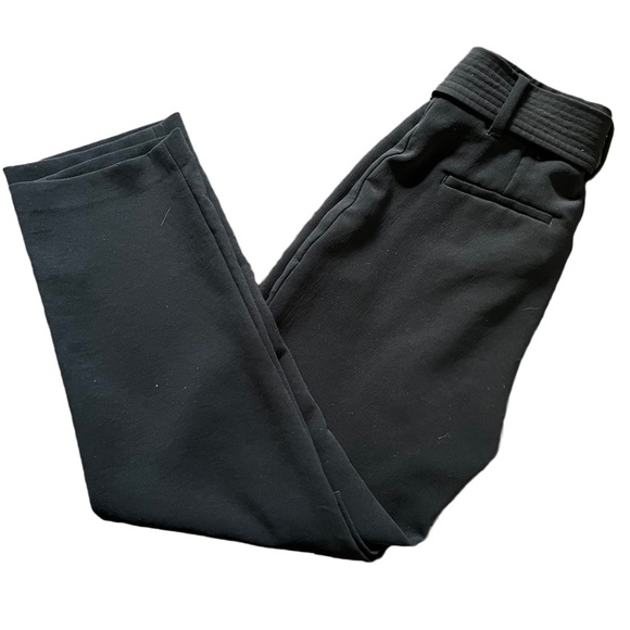 WILFRED / ARITZIA BLACK TIE FRONT HIGH WAISTED BELTED TROUSER PANT SIZE 0 - Picture 4 of 13